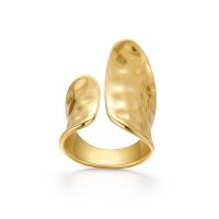 Brass Finger Ring 18K gold plated fashion jewelry & for woman golden nickel lead & cadmium free Sold By PC