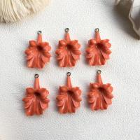 Resin Pendant, Flower, DIY, orange, 24x33mm, Sold By PC