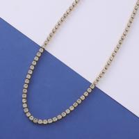 Stainless Steel Jewelry Necklace, 304 Stainless Steel, with Glass Rhinestone, with 5CM extender chain, gold color plated, for woman, Length:Approx 40 cm, Sold By PC