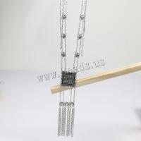 Zinklegierung Schmuck Halskette, plattiert, Modeschmuck, Silberfarbe, frei von Nickel, Blei & Kadmium, verkauft von PC