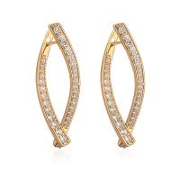 Cubic Zirconia Micro Pave Brass Earring, plated, fashion jewelry & micro pave cubic zirconia, more colors for choice, nickel, lead & cadmium free, 12x36mm, Sold By Pair