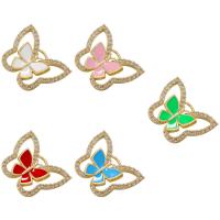 Cubic Zirconia Micro Pave Brass Pendant, Butterfly, plated, DIY & micro pave cubic zirconia & enamel, more colors for choice, Sold By PC