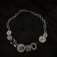 Zinklegierung Schmuck Halskette, silberfarben plattiert, Modeschmuck & Micro pave Zirkonia & für Frau, frei von Nickel, Blei & Kadmium, Länge:ca. 40 cm, verkauft von PC
