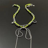 Zinklegierung Schmuck Halskette, mit PU Leder, silberfarben plattiert, Modeschmuck & für Frau, frei von Nickel, Blei & Kadmium, Länge:ca. 45 cm, verkauft von PC