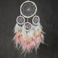 Fashion Dream Catcher Feather with Cotton Thread & Crystal & Plastic Pearl & Iron for home and office & hollow mixed colors Length about 50-55cm Sold By PC