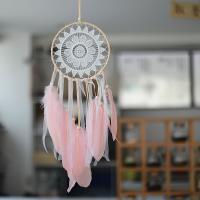 Fashion Dream Catcher Feather with Cotton Thread & Iron for home and office & hollow pink Sold By PC