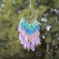 Fashion Dream Catcher Feather with Cotton Thread & Iron & Acrylic Moon for home and office & hollow mixed colors Sold By PC
