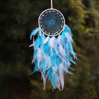 Fashion Dream Catcher, Feather, with Cotton Thread & Plastic Pearl & Iron & Acrylic, for home and office & hollow, mixed colors, 160x600mm, Sold By PC