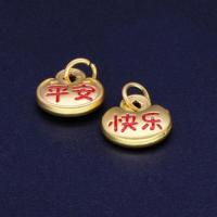 Zinc Alloy Pendants gold color plated DIY & enamel red nickel lead & cadmium free Sold By PC
