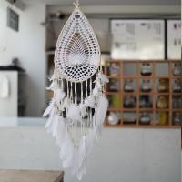 Fashion Dream Catcher Feather with Cotton Thread & Wood & Iron for home and office & hollow white Sold By PC