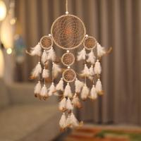 Fashion Dream Catcher Feather with Cotton Thread & Wood & Plastic & Iron for home and office & hollow mixed colors Sold By PC