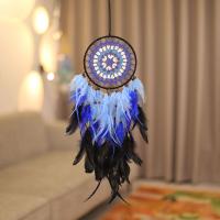 Fashion Dream Catcher Feather with Cotton Thread & Wood & Iron for home and office & hollow mixed colors Sold By PC