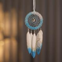 Fashion Dream Catcher, Feather, with Cotton Thread & Crystal, for home and office & hollow, mixed colors, 65x370mm, Sold By PC