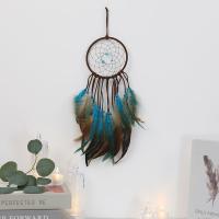 Fashion Dream Catcher, Feather, with Cotton Thread & Wood & Plastic & Iron, for home and office & hollow, mixed colors, 120x500mm, Sold By PC