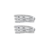 Cubic Zirconia Micro Pave Sterling Silver Earring, 925 Sterling Silver, fashion jewelry & micro pave cubic zirconia & for woman, nickel, lead & cadmium free, 15x6mm, Sold By Pair
