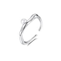 925 Sterling Silver Finger Rings with Shell Pearl fashion jewelry & for woman nickel lead & cadmium free Sold By PC