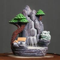 Backflow Incense Burner, Resin, half handmade, for home and office & durable, 125x103x156mm, Sold By PC