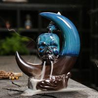 Backflow Incense Burner, Porcelain, half handmade, for home and office & durable, 135x73x160mm, Sold By PC