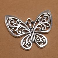 Tibetan Style Animal Pendants, Butterfly, antique silver color plated, DIY & hollow, 58x51x3mm, Sold By PC