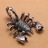 Pendentifs animaux en alliage de zinc, scorpion, Plaqué de couleur d'argent, DIY & pour homme, 78x62x38mm, Vendu par PC
