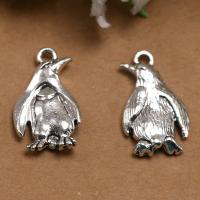 Zinc Alloy Animal Pendants Penguin antique silver color plated DIY Sold By PC