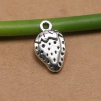 Tibetan Style Fruit Shape Pendants, Strawberry, antique silver color plated, DIY, 17x10.50x4mm, Sold By PC
