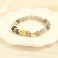 Gemstone Bracelets, Brass, with Gemstone, fashion jewelry & Unisex & micro pave cubic zirconia, nickel, lead & cadmium free, Length:Approx 16-17 cm, Sold By PC