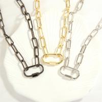 Messing Halskette, mit Verlängerungskettchen von 5cm, plattiert, Modeschmuck & unisex, keine, frei von Nickel, Blei & Kadmium, Pendant diameter:2.9x1.6cm, Länge:ca. 40 cm, verkauft von PC