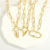 Brass Necklace with 5cm extender chain plated & fashion jewelry & for woman nickel lead & cadmium free Length Approx 40 cm Sold By PC