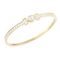 Brass Bracelet & Bangle, gold color plated, fashion jewelry & micro pave cubic zirconia & for woman, nickel, lead & cadmium free, Bracelet inner diameter about 58x52mm, Sold By PC