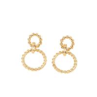 Tibetan Style Drop Earrings, gold color plated, fashion jewelry & for woman, golden, nickel, lead & cadmium free, 49x29mm, Sold By Pair