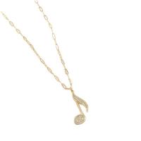 Zinc Alloy Jewelry Necklace with 2.76inch extender chain Music Note fashion jewelry & for woman & with rhinestone golden nickel lead & cadmium free Length Approx 17.72 Inch Sold By PC