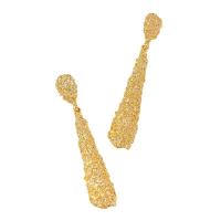Boucles d'oreilles en alliage de zinc, Placage de couleur d'or, bijoux de mode & pour femme, doré, protéger l'environnement, sans nickel, plomb et cadmium, 80x15mm, Vendu par paire