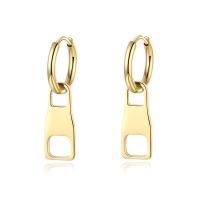 Titanium Steel  Earring, Vacuum Ion Plating, fashion jewelry & for woman, golden, 30x7.20mm, Sold By Pair