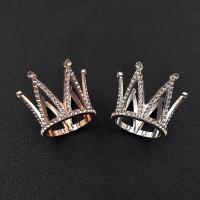Hair Accessories DIY Findings, Tibetan Style, Crown, plated, with rhinestone, more colors for choice, 38x50x41mm, Sold By PC
