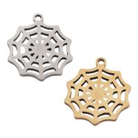 Stainless Steel Pendants, 304 Stainless Steel, Spider Web, plated, DIY, more colors for choice, 18x18.50x1mm, Hole:Approx 1.5mm, Sold By PC