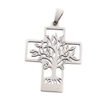 Stainless Steel Cross Pendants 304 Stainless Steel plated DIY silver color Approx 3.5mm Sold By PC