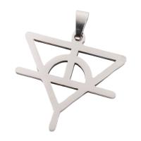 Stainless Steel Pendants, 304 Stainless Steel, Triangle, plated, DIY, silver color, 28x28x1.50mm, Hole:Approx 3.5mm, Sold By PC