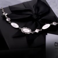 Zinc Alloy Jewelry Necklace with Epoxy Sticker with 6cm extender chain plated fashion jewelry & for woman & with rhinestone nickel lead & cadmium free Length Approx 40 cm Sold By PC