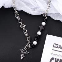 Titanstahl Halskette, mit Zinklegierung, mit Verlängerungskettchen von 6cm, plattiert, Modeschmuck & für Frau, frei von Nickel, Blei & Kadmium, Länge:ca. 46 cm, verkauft von PC