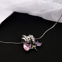 Messing Halskette, mit kubischer Zirkonia, mit Verlängerungskettchen von 5cm, plattiert, Modeschmuck & für Frau, frei von Nickel, Blei & Kadmium, Länge:ca. 40 cm, verkauft von PC