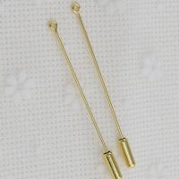 Brass Eyepin, plated, DIY, golden, 60x1mm, 50PCs/Lot, Sold By Lot