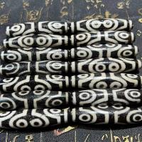 Ágata natural tibetano Dzi Beads, Ágata tibetana, Tambor, DIY & Varios pares a sua escolha, 60mm, vendido por PC