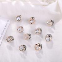 Zinc Alloy Brooches 10 pieces & fashion jewelry & for woman & with rhinestone nickel lead & cadmium free Sold By Set