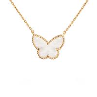 Titanstahl Halskette, mit Weiße Muschel, Modeschmuck & für Frau, goldfarben, Länge:ca. 45 cm, verkauft von PC