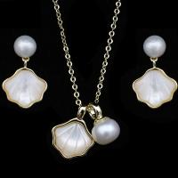 Natural Cultured Freshwater Pearl Jewelry Sets, with Brass, 14K gold-filled, fashion jewelry & for woman, Length:Approx 45 cm, Sold By PC