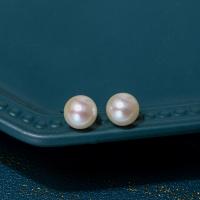 Boucles d'oreilles en perles d'eau douce, perle d'eau douce cultivée, Rond, bijoux de mode & normes différentes pour le choix & pour femme, blanc, Vendu par paire