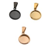 Stainless Steel Pendant Setting, 304 Stainless Steel, Vacuum Ion Plating, DIY, more colors for choice, 21x12mm, Hole:Approx 4mm, Sold By PC