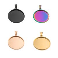 Stainless Steel Pendant Setting, 304 Stainless Steel, Vacuum Ion Plating, DIY, more colors for choice, 36x26mm, Hole:Approx 4mm, Sold By PC