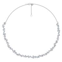 Cubic Zircon Micro Pave 925 Sterling Silver Necklace, fashion jewelry & different styles for choice & micro pave cubic zirconia & for woman, nickel, lead & cadmium free, Sold By PC